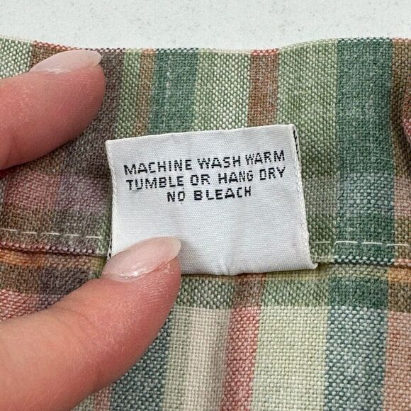 VTG Billy The Kid Shortalls Overalls Plaid Size 3 Unisex Green Tan Rose Pink - Picture 5 of 5